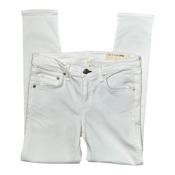NWT Rag & Bone White Distressed Skinny Capri Jeans With Holes Size 28 - Picture 7 of 12